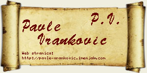 Pavle Vranković vizit kartica